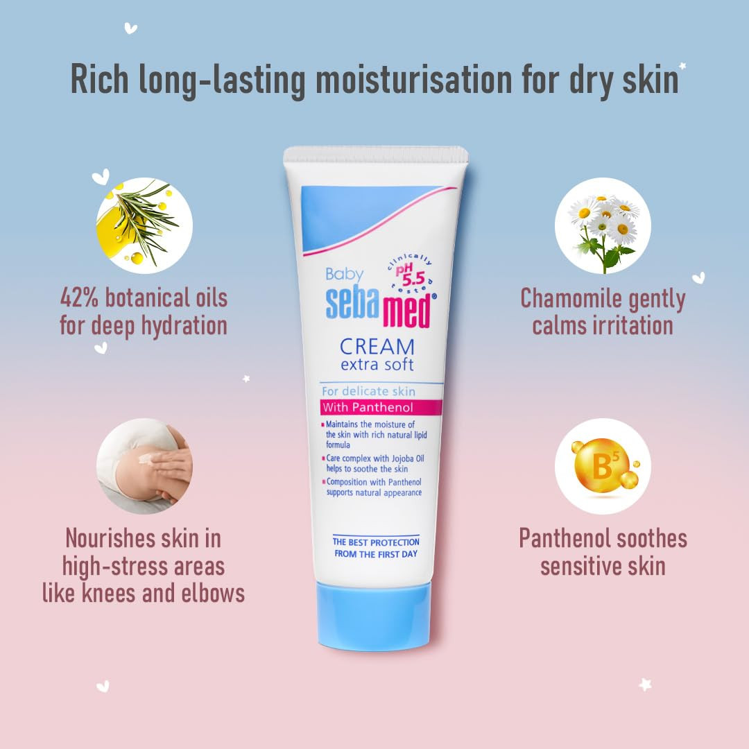 Sebamed Baby Cream Extra Soft|pH 5.5|Ideal for Dry Skin|50 ml