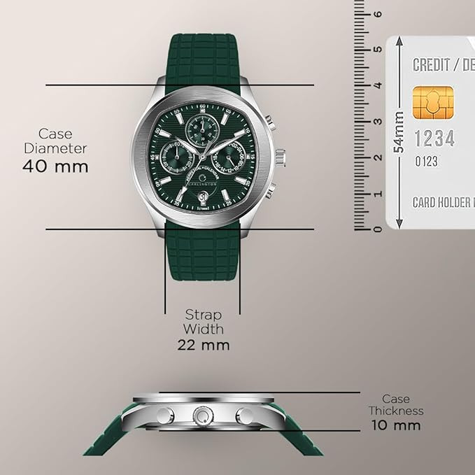 Carlington Legacy Series Analog Wrist Watches with Chronograph & Silicone Strap for Men - CT 9999