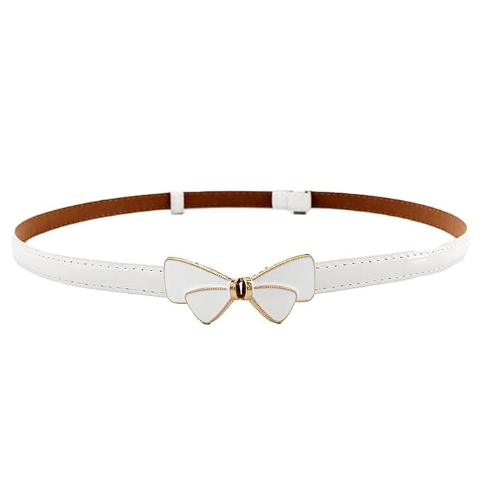 SYGA Women's Bow Knot Skinny Stretchy Leather Thin Belt (Pack of 1)