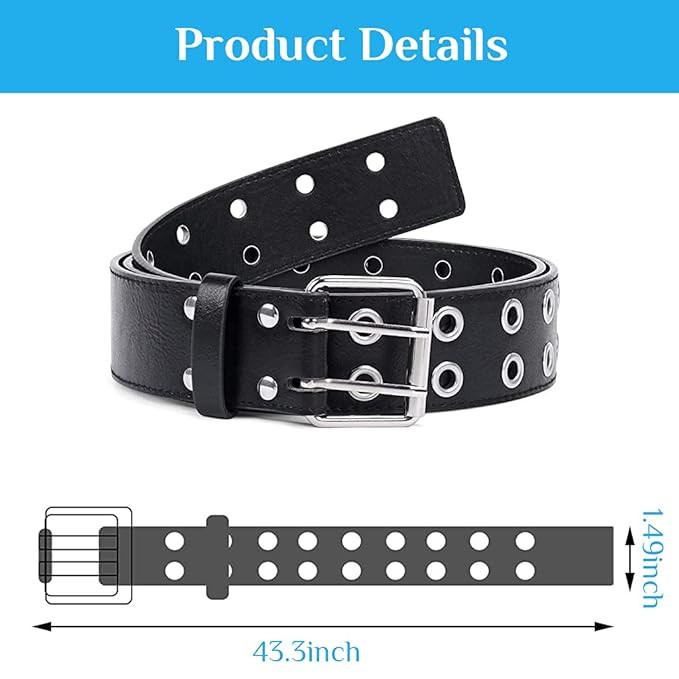 PALAY® Gothic Leather Waist Belt Punk Rock Grommet Belt for Jeans Party Body Jewelry Accessories for Women and Girls