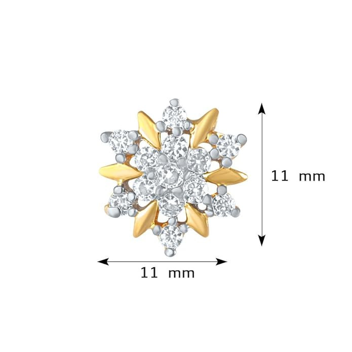 Mahi Gold Plated White Cubic Zirconia Floral Stud Alloy Earings for Women ER1109175G