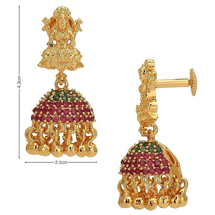 Sasitrends One Gram Micro Gold Plated jhumki Earrings for Women For Girls