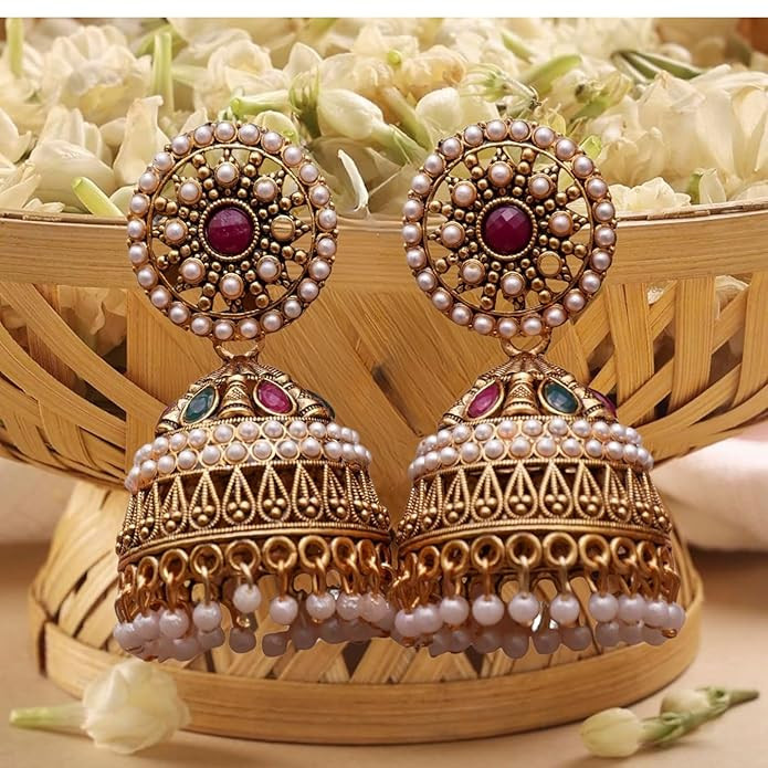 Traditional and Antique Pearl Jhumki Earring for women and Ethinic style jhumka for girls
