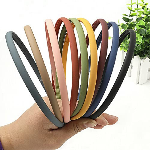 8mm Headband/Headbands Plastic Hair Bands Headbands with Teeth Skinny Headbands Hair Accessories for Women and Girls (Set of 12)