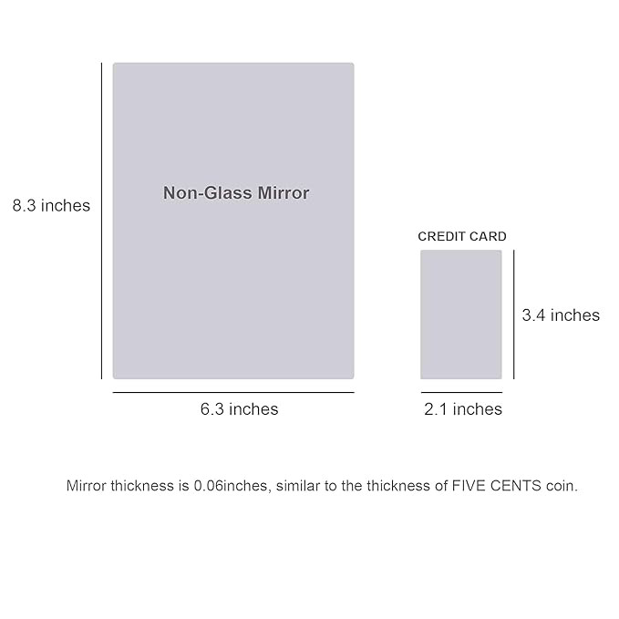 Twinster Mirror Stickers (Pack of 4) Acrylic Rectangular Shape Mirror for Wall, Living Room, Bathroom Flexible Stickers Full Length Unbreakable Self-Adhesive Wall Mirror (6.3'' X 8.3'' X 0.07''