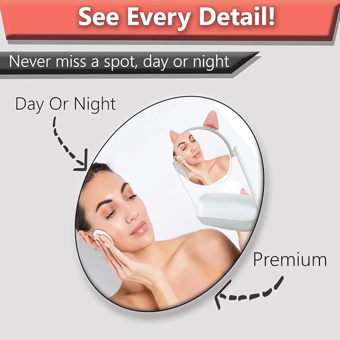 Temperia Table Makeup Mirror with Stand - Small Vanity Portable Foldable Travel Mirror for Face, Make Up, Desk, Shaving, Hostel, Ergonomic Design (Random Colors) (MN01)