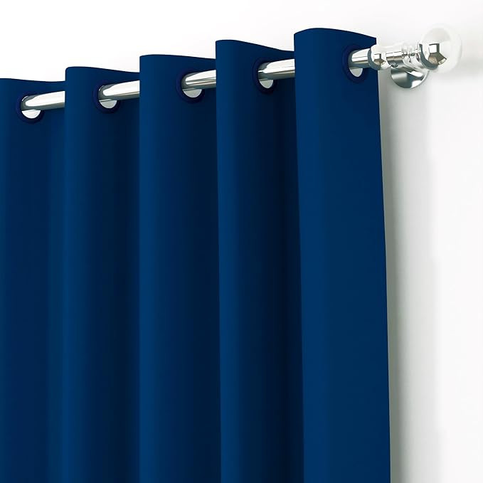 Story@Home Blackout Window Curtains 5 Feet Long Set of 1 | Plain Print | 95% Room Darkening Curtain | Thermal Insulated | Curtains for Living Room | (116 x 152 cm, Navy Blue) | Perfect for Home Decor