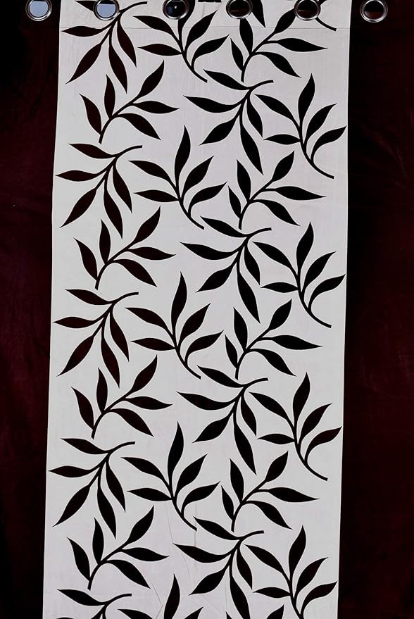 Fashion String Polyester 2 Pieces Window Curtain Set, 5 Feet Long, Brown - (116 Cm x 152 Cm)