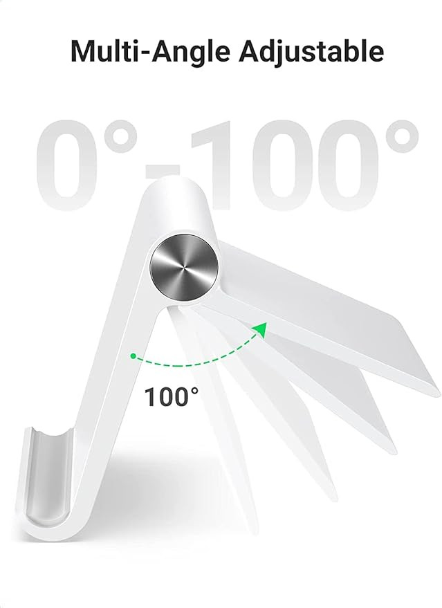 STRIFF Uph1W Multi Angle Tablet/Mobile Stand. Holder for iPhone, Android, Samsung, Oneplus, Xiaomi. Portable,Foldable Stand.Perfect for Bed,Office, Home,Gift and Desktop (White) Tabletop