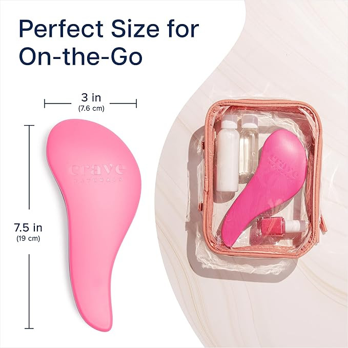 Detangling Brush By Crave Naturals - Glide Thru Detangling Brush Works As a Detangler for Thick, Thin, Curly, Fine, Natural, Color Treated, Damaged, Wet or Dry Hair - No More Tangle - Adults & Kids