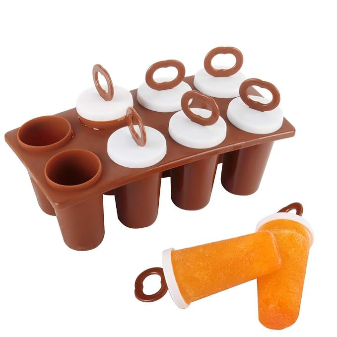 Black Olive Plastic Ice Candy Kulfi Mould Homemade Popsicle Frozen Ice Cream Moulds Tray Durable Kulfi Maker for Kids & Adults – Reusable Ice Candy Moulds for Freezer DIY Ice Cream & Kulfi Mold Set