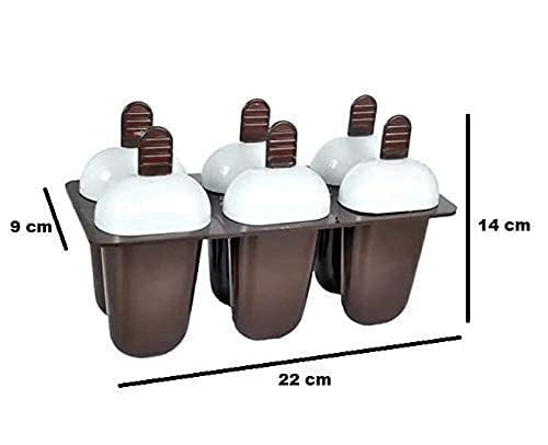 Ice Candy Mould hub Plastic Reusable Popsicle ice Candy Mould Candy Maker, Candy Ice Stick Trays, Candy ice Cream Box, Kulfi Maker Mould, Plastic Frozen Ice Cream Mould Tray of 6