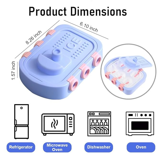 HASTHIP® Cartoon Ice Cream Mould BPA-Free Food Grade Silicone Ice Cream Moulds for Freezer, Frozen Fruit Purees DIY Ice Cream Kids Food Ice Cube Mould Silicone Moulds Chocolate Moulds