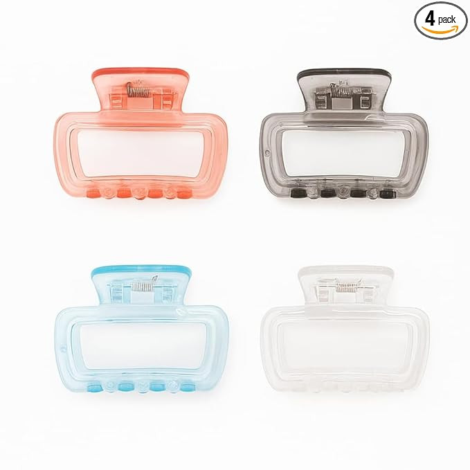 Hair Claw Clip| Large Korean Clutcher For Women/Girls | Trendy Pinterest Women Hair Accessories.) (Random Color) (Pack of 4)
