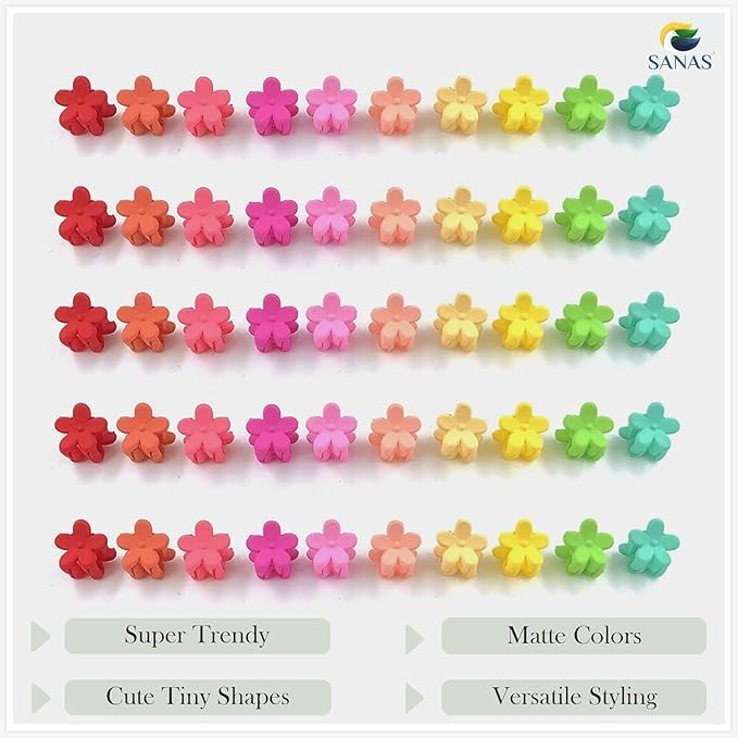 Sanas Hair Accessories For Women (30Pcs) Hair Clips For Girls Flower Claw Clip Clutcher Hair Pins For Kids Korean Fashion Braid Hair Clips (30Pcs) (Multicolor)