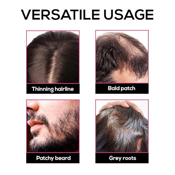 RENEE Cover-Up Hair Powder - Black | Covers Grey Roots & Bald Spots Instantly | Highly Pigmented, Fuller & Denser Look | Long-Lasting | Matte Finish | Fine Powder | Flawless Application | 4gm