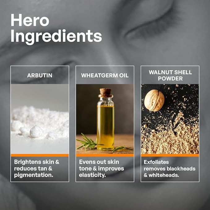 Ozone D-Tan Scrub | Gently Exfoliates & Removes Tan, Blackheads & Whiteheads | 100 gm | With Arbutin & Walnut Shell Powder | For Men & Women | All Skin Types