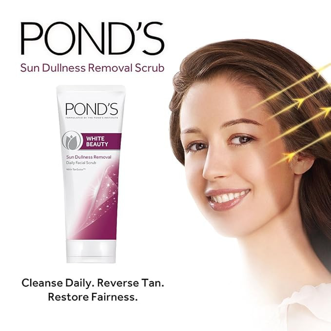 POND'S Bright Beauty Face Scrub, Deep Clean But Mild On Skin, Exfoliate, Remove Blackheads & Sun Tan, Gel Scrub, Bright Glowing Skin, 100 g