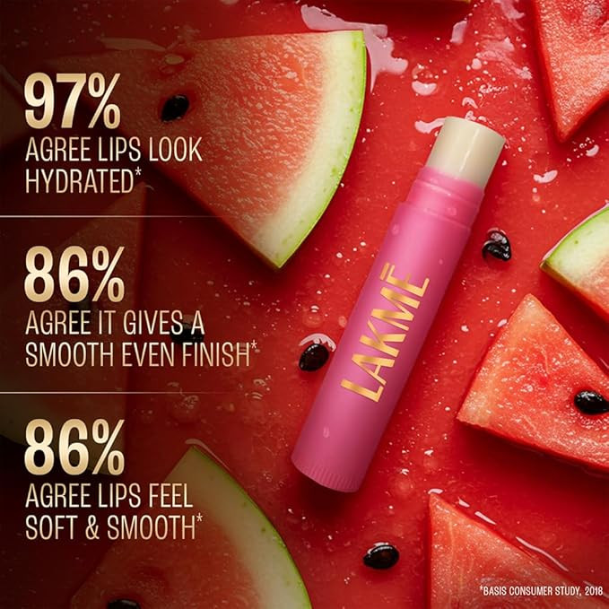 Lakme Lip Love Care Stick Insta Pink, with 10% Vitamin E Complex, nourished with Shea & Cocoa Butter and enriched with Almond & Jojoba Oil for 24hr moisturization in just 1 swipe, with SPF 15, 4.5g