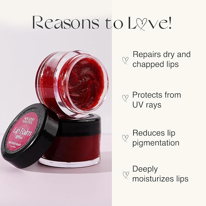 Nourish Mantra Beetroot Blast Lip Balm with SPF/Formulated with Beetroot Extracts, Olive Oil, Shea Butter, Vitamin E, and Avocado Oil/Best for both women and men/ 12gms