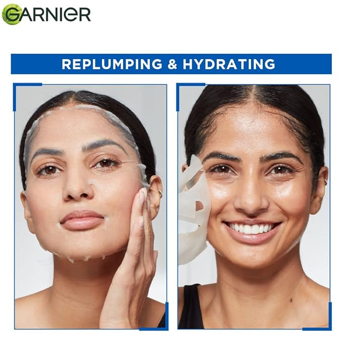 Garnier Skin Naturals, Serum Mask, Hydrating & Soothing, Hydra Bomb Pomegranate Mask, 1 pc, 28g