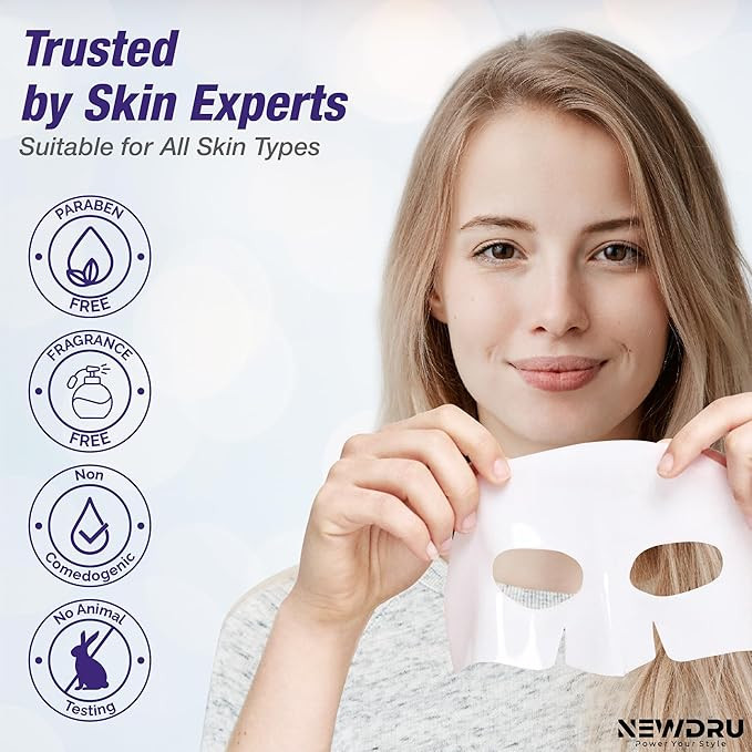 NEWDRU GlowSkin Pro – Korean Hydrogel Collagen Face Mask | Instant Glass Skin Glow in 15 Minutes | Hydrating, Anti-Aging, Brightening | With Hyaluronic Acid + Peptides | Premium Skincare | Pack of 1