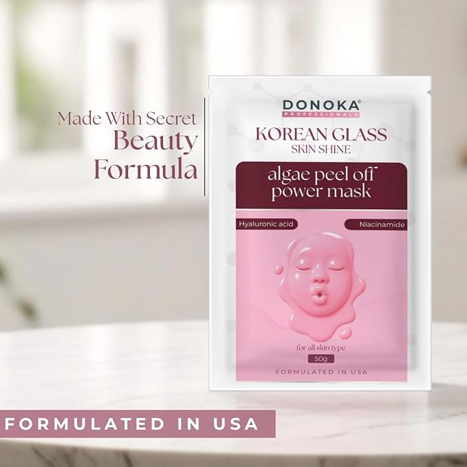 Korean Glass Skin Shine Algae Peel Off Power Rubber Masque | Hyaluronic acid + Niacinamide | 50gm | Skin Brightening & Hydrating Face Mask | Deep Cleansing | Natural Glow | Unisex Skincare for All Skin Types |