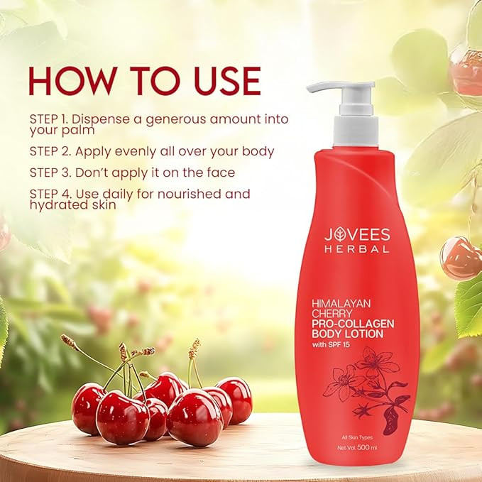 Jovees Herbal Himalayan Cherry Hand & Body Lotion For Hydrates & Moisturise For All Skin Types 500ml