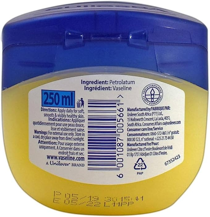 Vaseline Original, Skin Protecting Jelly, 200g, for Soft and Smooth Skin, with Multivitamins & Enhanced Fragrance, for Dull, Dry or Cracked Skin, For Men & Women