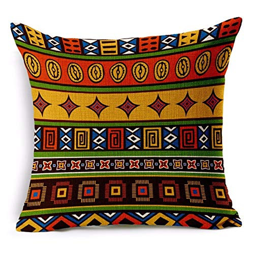 AEROHAVEN Set Of 5 Decorative Hand Made Jute Throw/Pillow Cushion Covers - (16 X 16 Inches), 50 TC, Multi