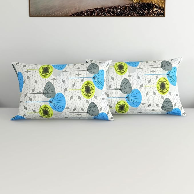 Divine Casa 100% Cotton Pillow Cover Set | Pack of 6 (3 Designs, 2 Pcs Each) | 104 TC Soft & Durable Envelope Closure Covers | 46 x 71 cm | 18 x 28 Inches