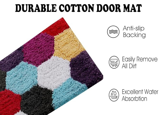 AAZEEM Cotton Door Mat (Multicolor, Standard)