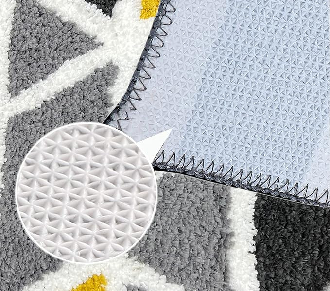 Roseate Mosaic Super Soft (40x60 cm) Microfibre 2000 GSM Bath Mat Super Absorbent Anti-Skid Door Mats for Home/Bathroom Mat/Bedroom/Kitchen/Floor Mat (Grey) Pack of 1