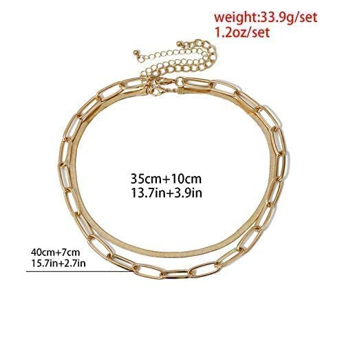 Yellow Chimes Trendy Fashion Combo of 2 PCs Multilayer Key Heart Locket Golden/Silver Chain Choker Necklace for Women and Girls