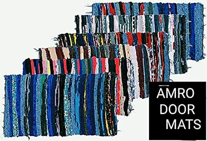 Highly Absorbent - Multi-Color Cotton Mat,Rectangular Door Mat,Size (16 X 27), Pack Of 6