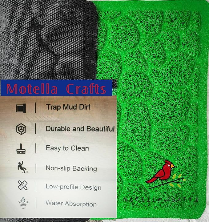 PVC Cushion Noodle Stone Design Modern Mat for Home Entrance, Indoor Outdoor Anti Slip PVC Floor Mat for Bedroom Kitchen, Office (40 * 60 CM(16 * 24 inch), Green)