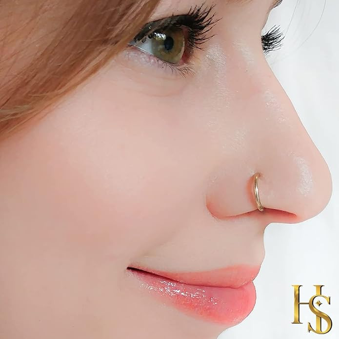 HighSpark 92.5 Sterling Silver Nose Ring for Women | Simple & Elegant Septum Ring/Nose Pin/Silver Nath/Piercing Hoop for Women & Girls | Lovely Gift
