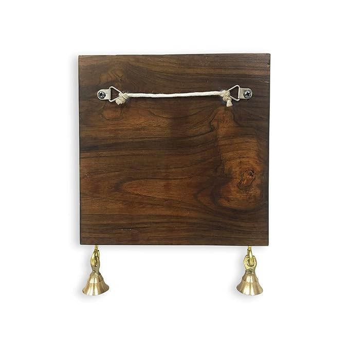 ExclusiveLane 'Tribal Borders' Warli Handpainted Wooden Key Holder for Home Décor Stylish (6 Hooks, Sheesham Wood)| Key Hangers for Wall Key Holder Stand Key Stand for Wall Key Chain Holder for Wall