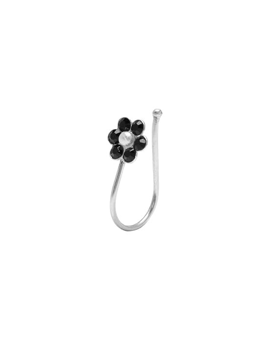 Abhooshan 92.5 Sterling Silver Light Weighted Clip On Faux Nose Pin CZ Stones Nose Pin without Piercing for Girls and Women | With Certificate of Authenticity