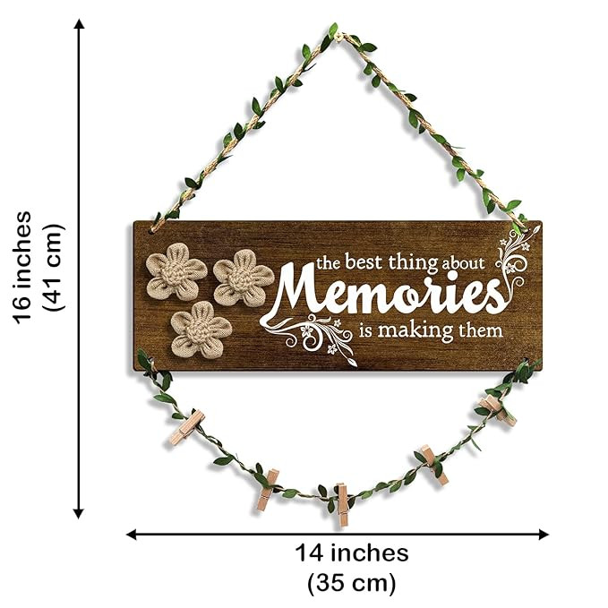 Sehaz Artworks Wall Decoration Items for Living Room |Photo Frames For Wall Decoration|Memories Wall Hanging | Home Decor Items | Photo Hanging Clips And Rope|Room Decor Items |Photo Frame For Friends