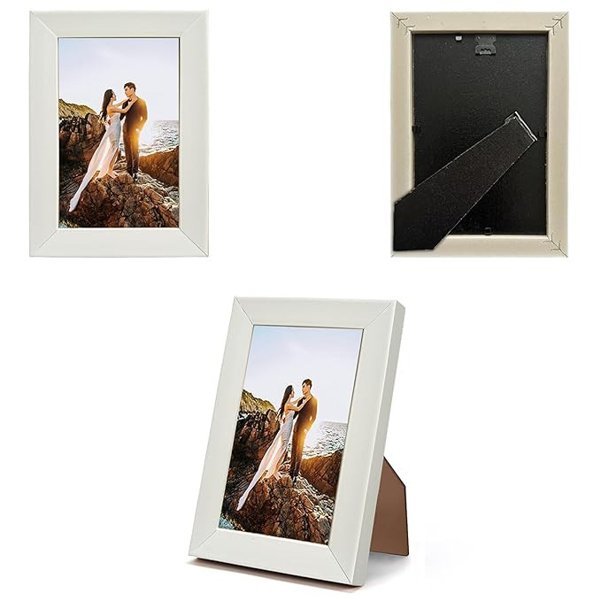 Art Street Synthetic Wall/Table Photo Frame with Stand for Home and Office Wall Decor (White, 4x6 inch)