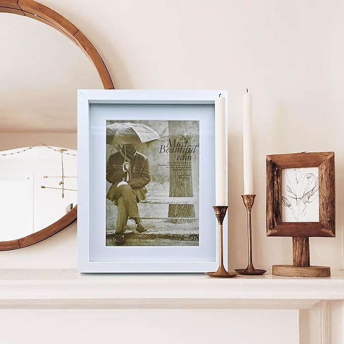 Cortina Wooden Designer Photo Frame - For Wall And Table Top Decoration - Photo Frame for Table or Home, Office & more - 6x8 Inch - Cream - 1 Pc