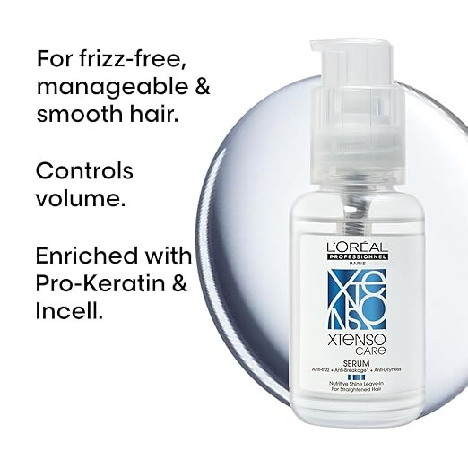 L'Oréal Professionnel Paris Xtenso Care Leave-In Serum for Frizz-Free, Smooth & Manageable Hair 50ml | Enriched with Pro Keratin & Incell | For Unisex | Unruly, Unmanageable Hair
