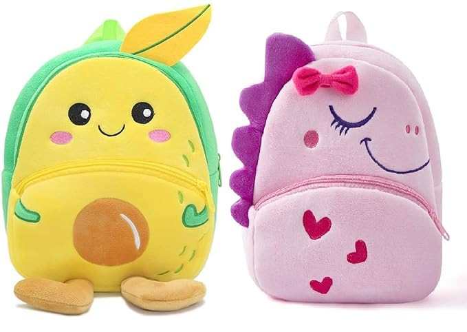 blue tree Cute Boy's and Girl's Plush Bag Medium Quality Full Embroidery Designs Mini Travel Backpack Mango (Mango-Dinosaur 1)