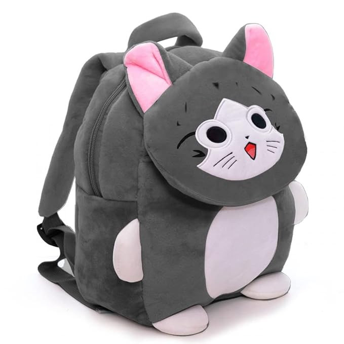 Frantic Cute Backpack for Nursery Children Soft Plush Velvet Cartoon Animal Plush Preschool Mini Travel Bags for Baby Girl & Baby Boy Ideal for Girls, Boys & Toddlers, 2-5 Years