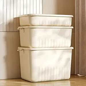 Multi Purpose Plastic Storage Bins Stackable Organizer Boxes with Lids, Stackable Crates for Home & Kitchen, items like books, clothes, snacks, toys. (All Size Combo, All)
