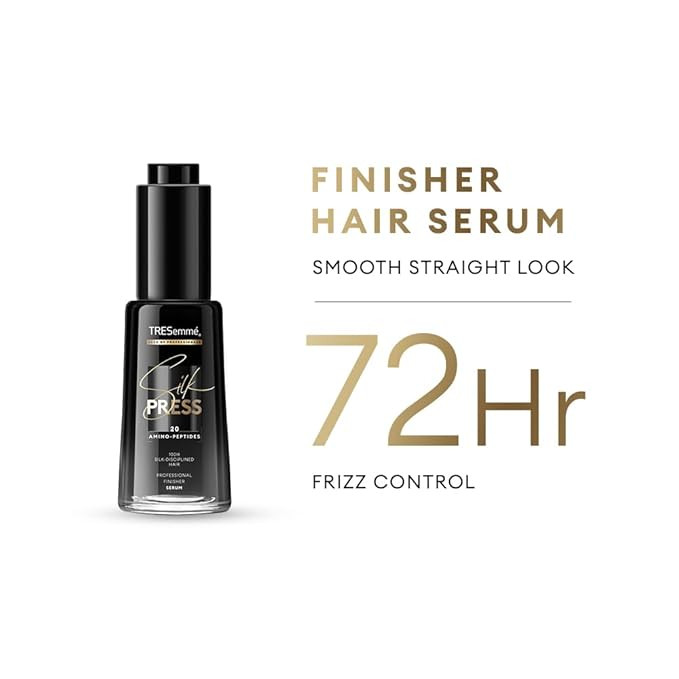 TRESemme Silk Press Finisher Serum 38ml | Hair Serum | Sleeker Shinier Hair Serum| Frizz control hair serum