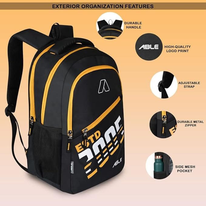 ABLE Unique Printed Laptop Backpack 40 litres - School/College/Casual Laptop Backpack.