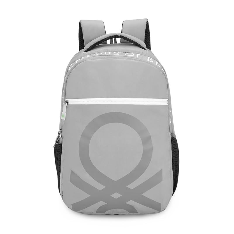 United Colors Of Benetton Noble Polyester 23L 4 Compartment Laptop Backpack For Unisex - Grey