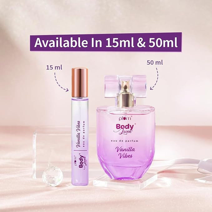 Plum BodyLovin' Vanilla Vibes Perfume | Long Lasting & Premium Warm Fragrance | Luxury Perfume For Women | Sweet, Warm & Irresistible Notes of Vanilla | Travel Friendly | High On Fun | 15ml